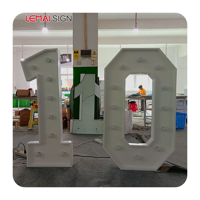 Direct Sales LED Giant 4-foot Marquis Lettering Customized love Wedding Big Numbers 3-foot Marry Me Baby Marquis Lettering