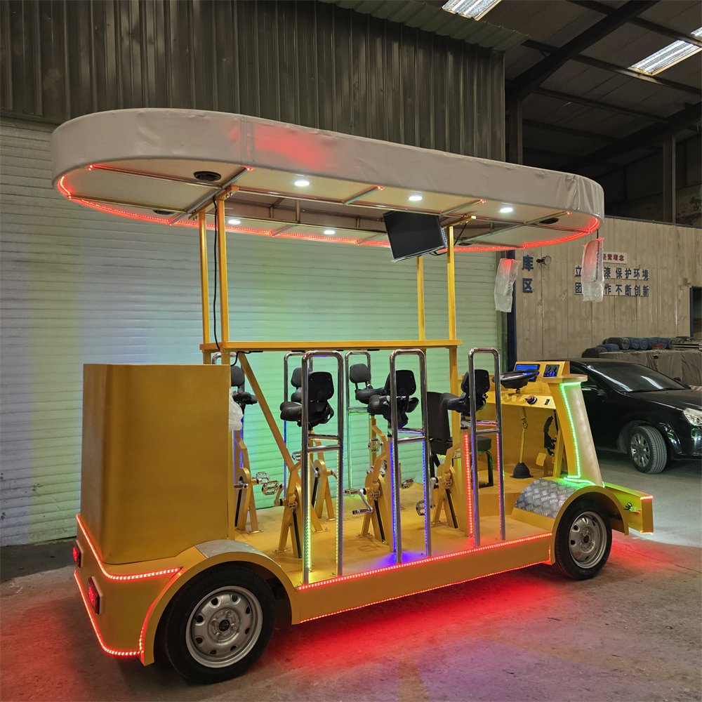 Manufacturer's Electric Tandem City Bus Bicycle Ordinary Pedal Design for Pub Bike Cycle Bar Sightseeing Party Bike Cycling
