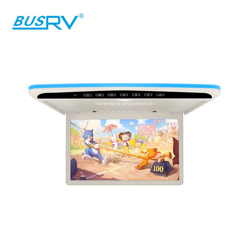 15.6 Inch HD Car Roof Mounted Monitor Bus Electric Flip Down Monitor Android 9 Ceiling Monitor for Car