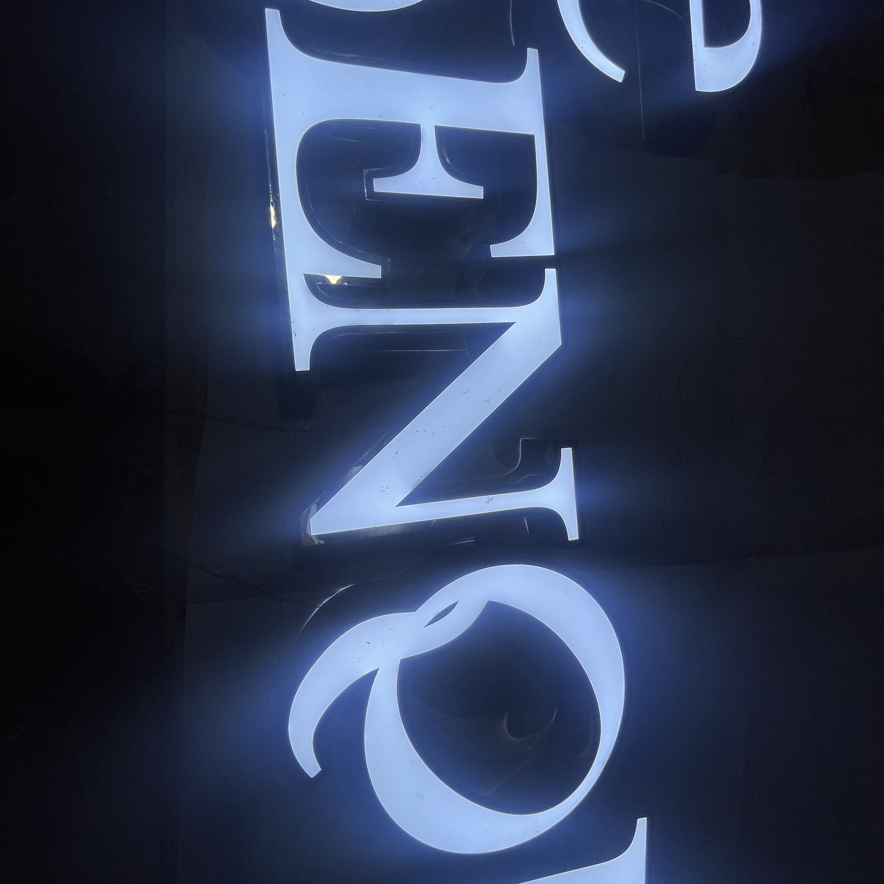2025 Customizable 12V Indoor/Outdoor Commercial Advertising Stainless Steel Metal 3D Logo Door Heads DC Power Bars Neon Signs