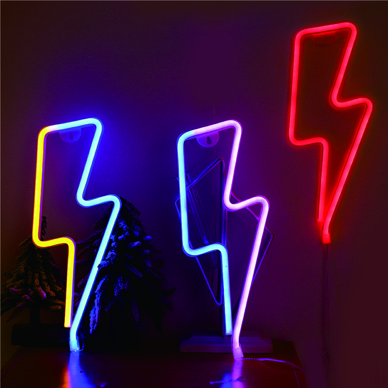 USB Neon Sign Flash LED Neon Sign Battery Powered LED Neon Lamp Colorful Art Wall Decorations for Party Event Holiday Lighting