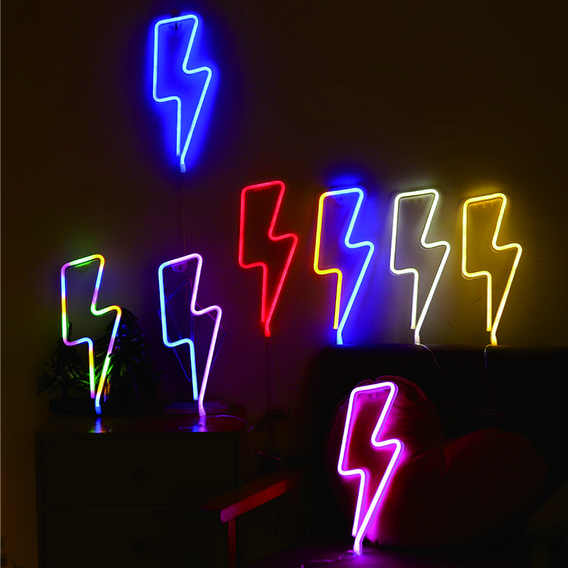 USB Neon Sign Flash LED Neon Sign Battery Powered LED Neon Lamp Colorful Art Wall Decorations for Party Event Holiday Lighting