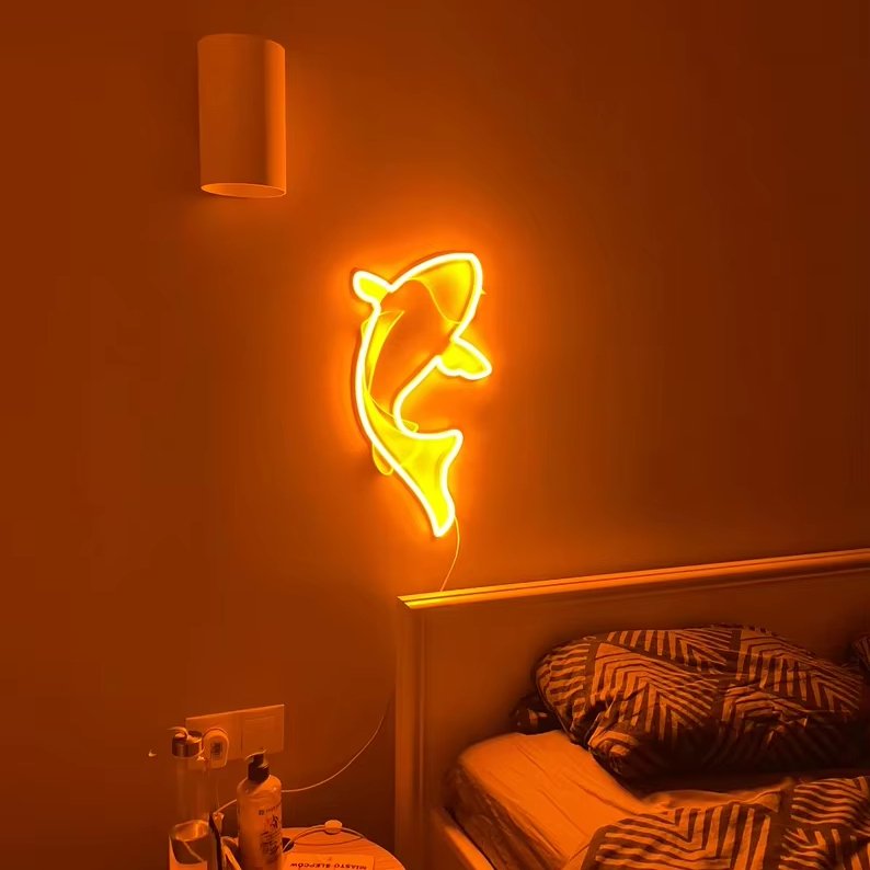 Carp Fish Neon Sign Neon Sign Led Sea Art Light Sign Led Logo Sailor Wall Decor Custom Party Room bar Decoration Gift Neon