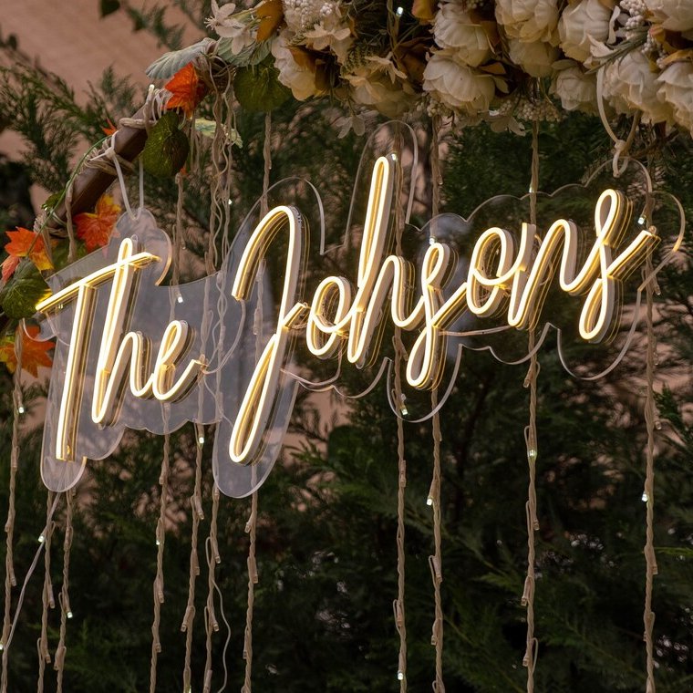 Initials Wedding Neon Sign Happily Ever After for Reception Wedding Backdrop Name Custom Neon Led Sign Light Engagement Gifts