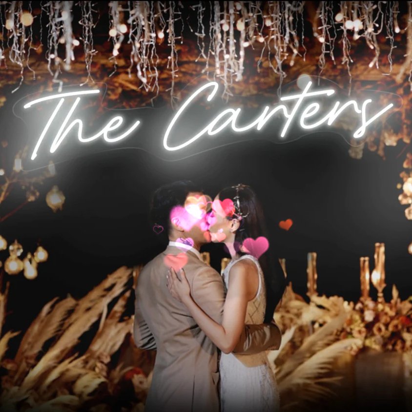 Initials Wedding Neon Sign Happily Ever After for Reception Wedding Backdrop Name Custom Neon Led Sign Light Engagement Gifts