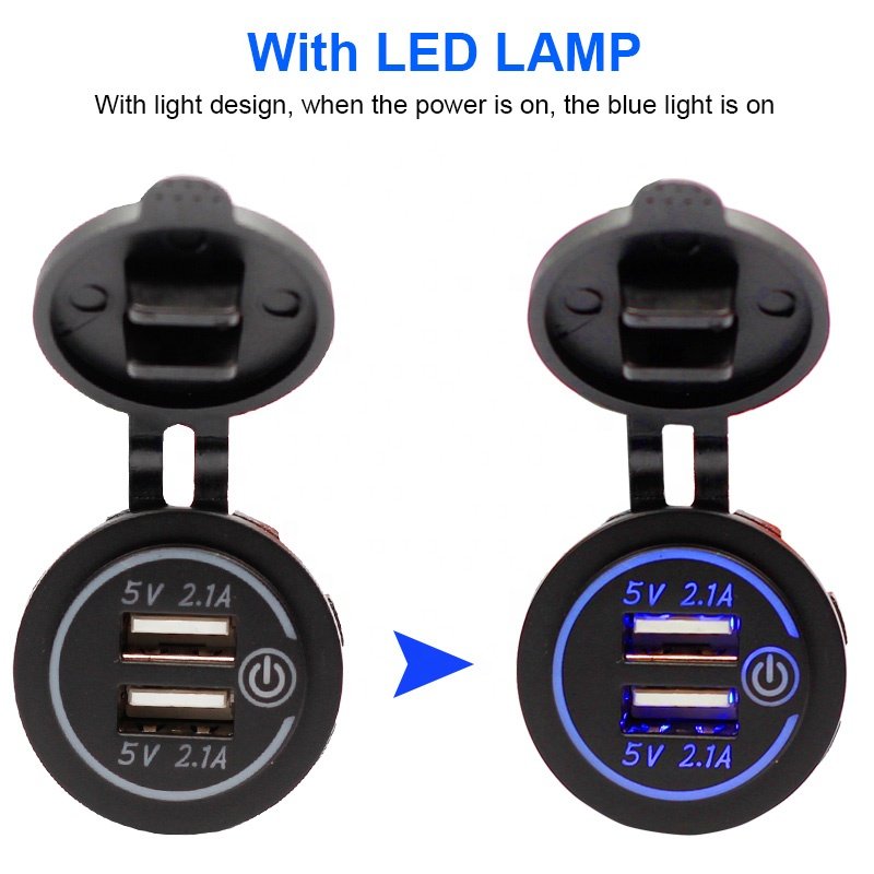 5V 4.2A Auto RV Boats Truck Bus Modification Accessories USB Car Charger Socket Charger for Smartphone