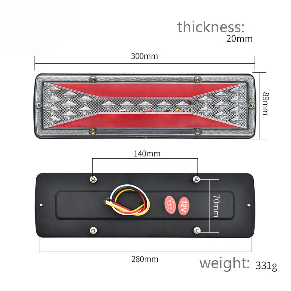 Car 12V 24V LED Truck Tail Lights Trailer Brake Rear Lights Taillights Dynamic Turn Signal Lamp Lorry Tractor Bus Caravans