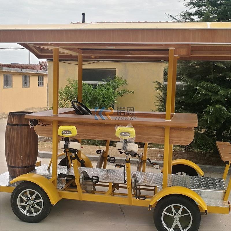Beer Party Pub Pedal Cycle Bar Bus Electric Beer Car Sightseeing Vehicle Mini Shuttle Tourist Bus Pedal Leisure City Tour Car