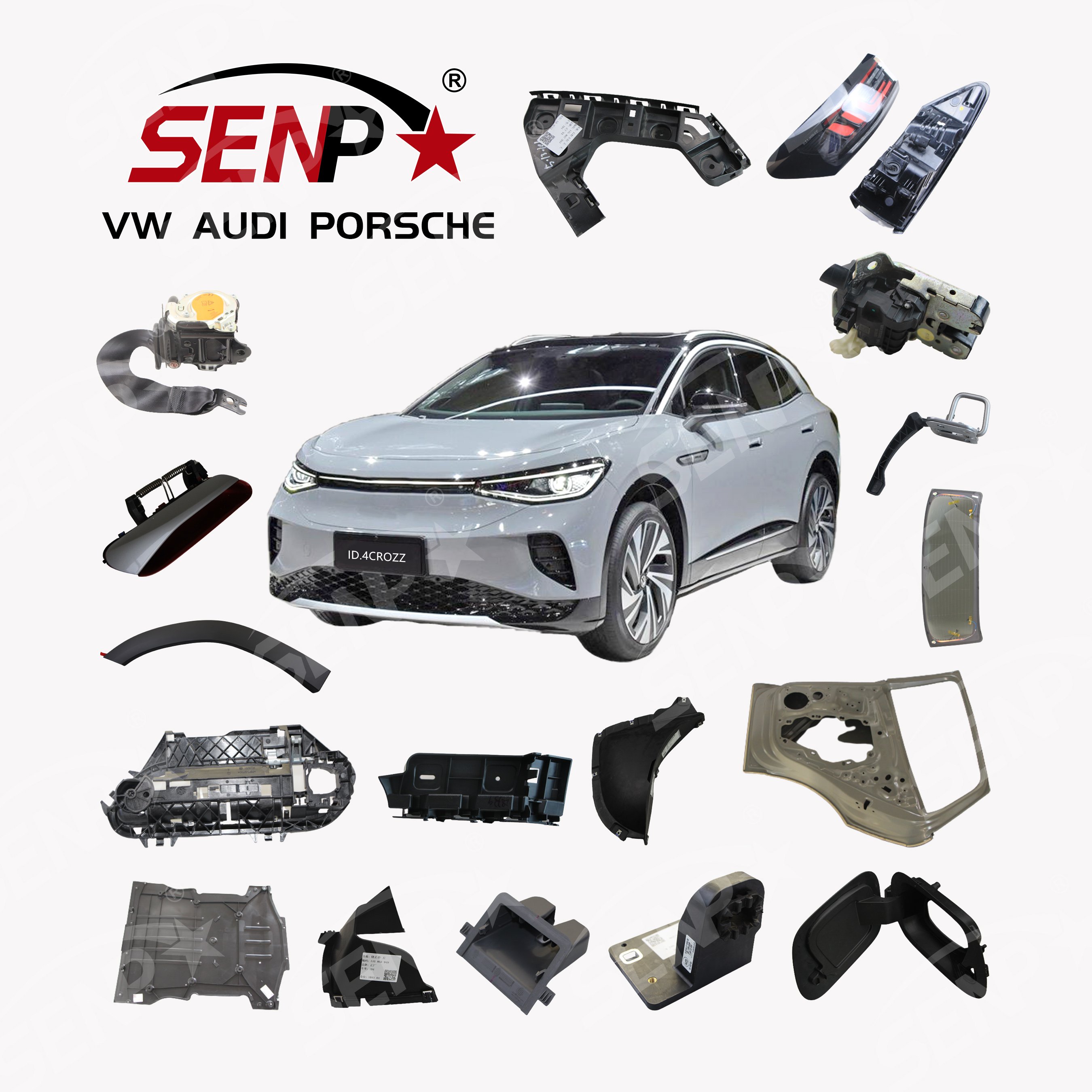SENPEI Hot Sale Car Accessories Auto Body Kit Spare Parts for VW BORA POLO TOUAREG PHAETON SKODA SHARAN TOURAN GOLF JETTA PASSAT
