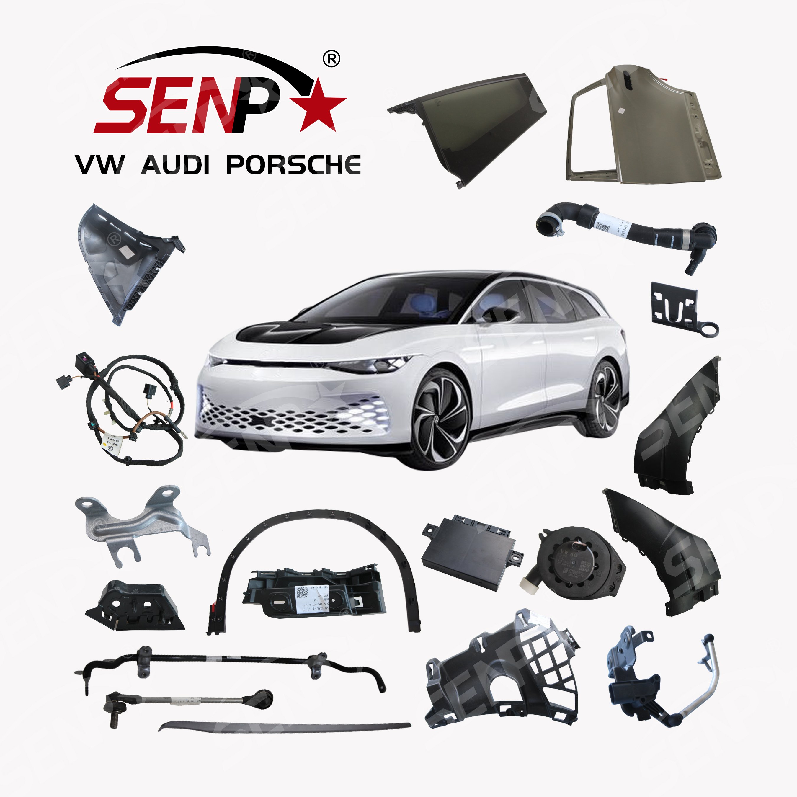 SENPEI Hot Sale Car Accessories Auto Body Kit Spare Parts for VW BORA POLO TOUAREG PHAETON SKODA SHARAN TOURAN GOLF JETTA PASSAT