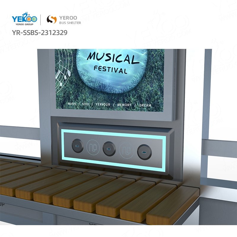 Outdoor Furniture Smart Bus Stop Shelter with Solar Panels Prices