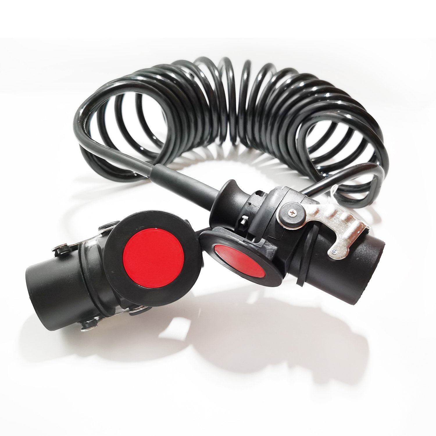 Truck and Trailer 15 Core Cable Brake System One to Two 7 Core Spiral Cable Coiled Truck Tractor Trailer Cable Cord