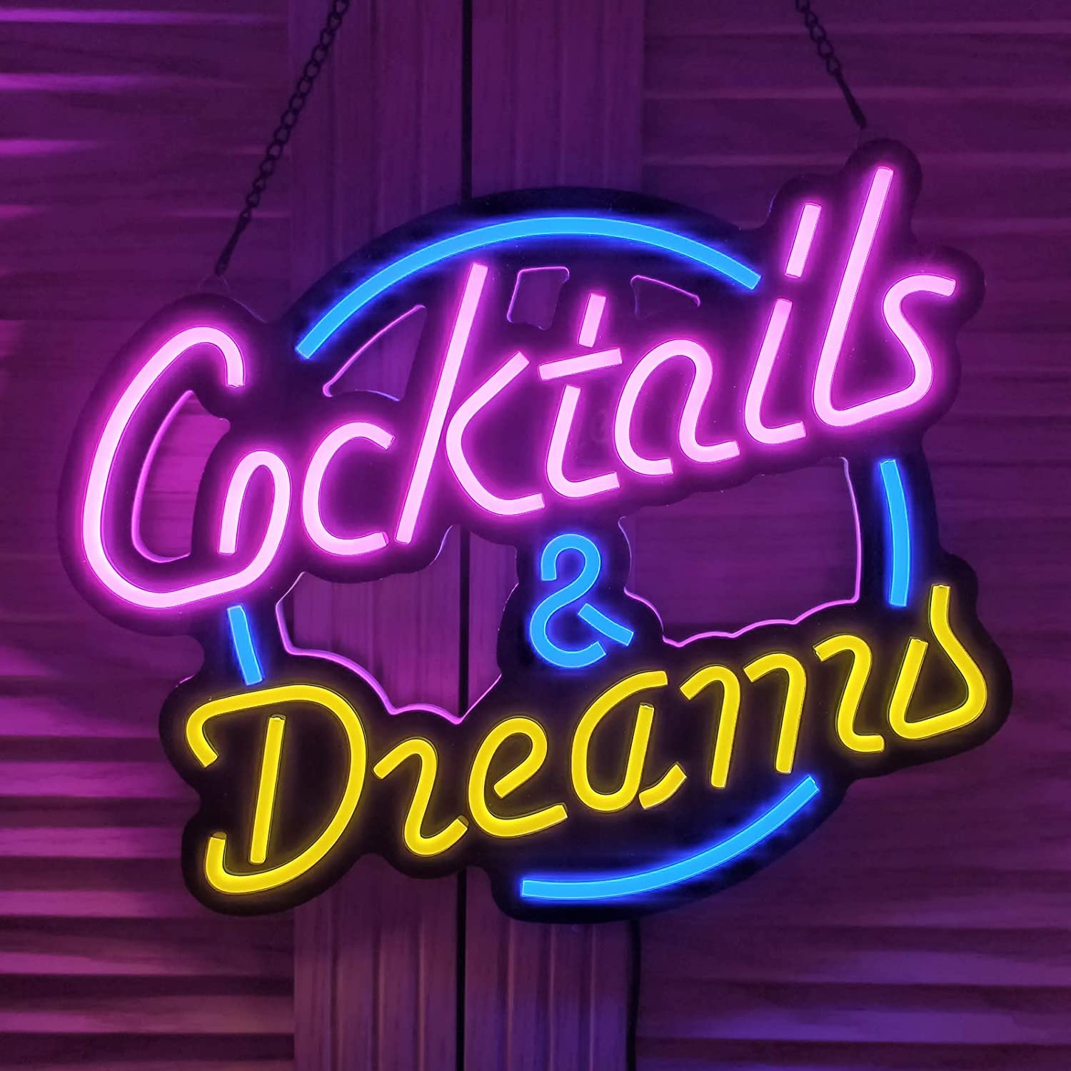 Rebow Led Flex Custom Neon Sign Neon Strip Number Letter Light Cocktails-Dreams Neon Sign for Wedding Sign