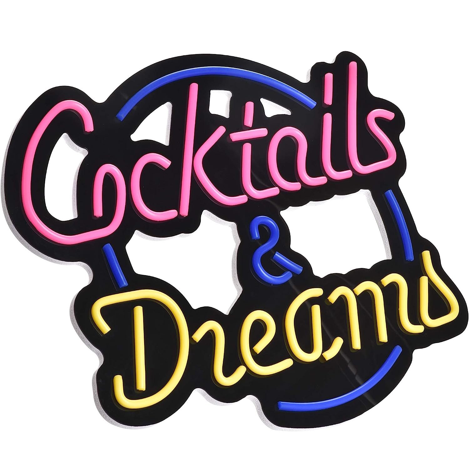 Rebow Led Flex Custom Neon Sign Neon Strip Number Letter Light Cocktails-Dreams Neon Sign for Wedding Sign