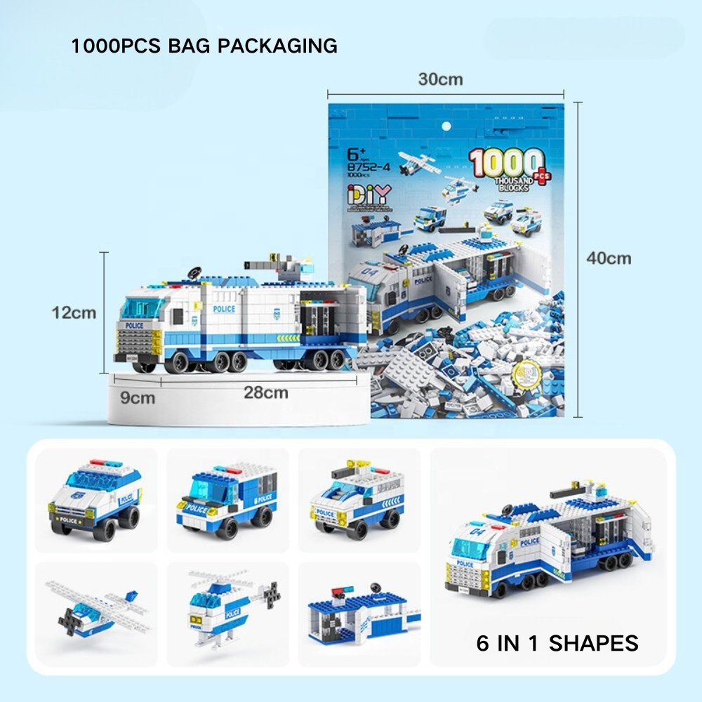 2024 Children's Building DIY Toys OEM Custom Toy Bags 1000pcs Small Pieces of Bricks Building Blocks Small Particles Micro Block