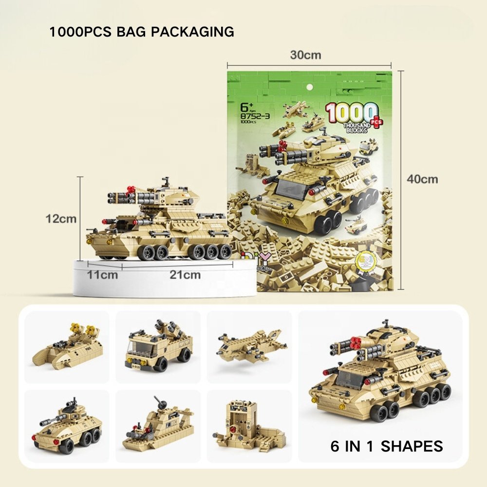2024 Children's Building DIY Toys OEM Custom Toy Bags 1000pcs Small Pieces of Bricks Building Blocks Small Particles Micro Block