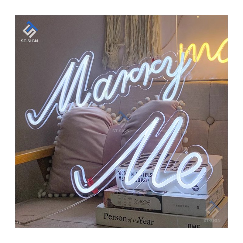 Wedding Neon Sign Acrylic Neon Custom MARRY ME&LOVE U Party Decor Led Sign