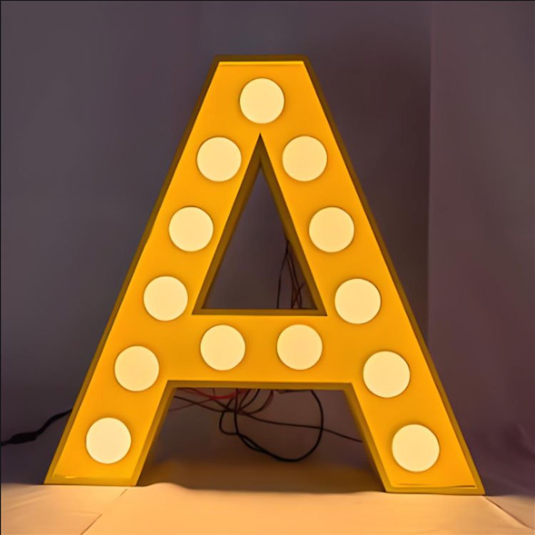 Custom Metal 4ft Large Big Giant Metal Expandable LED Numbers and Foldable Marquee Letters Sign for Wedding Event Decoration