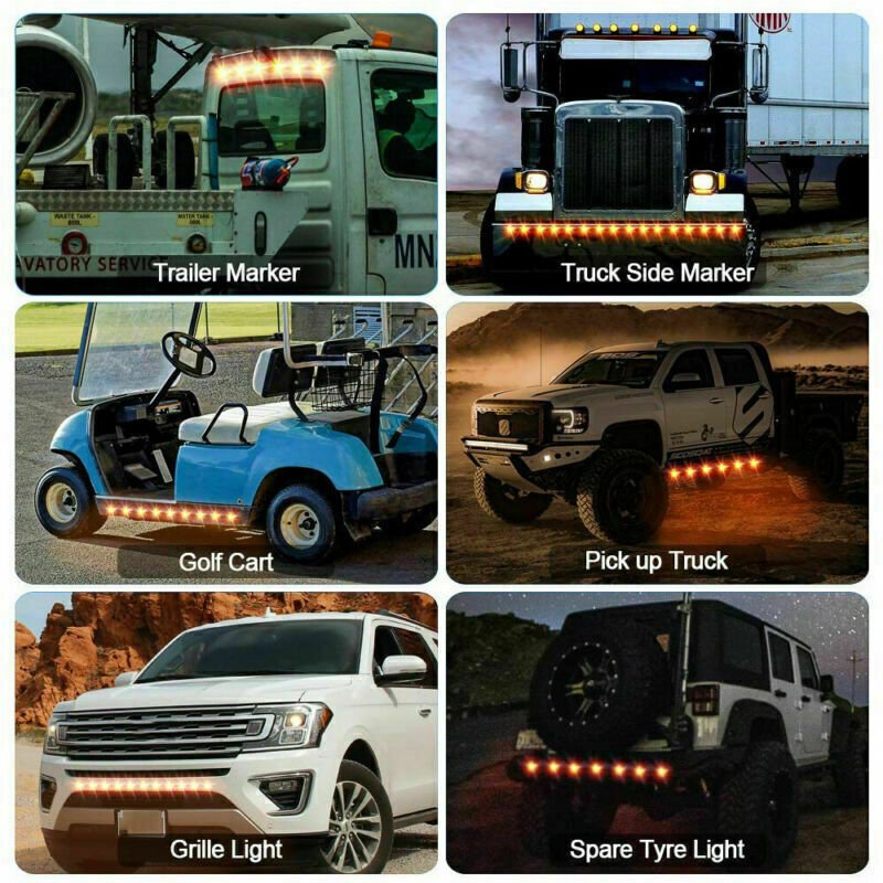 High Quality 24V Car Truck 3smd Led Red Yellow White Mini 12V 3/4" Round Side LED Marker Indicator Light Trailer Bullet Light