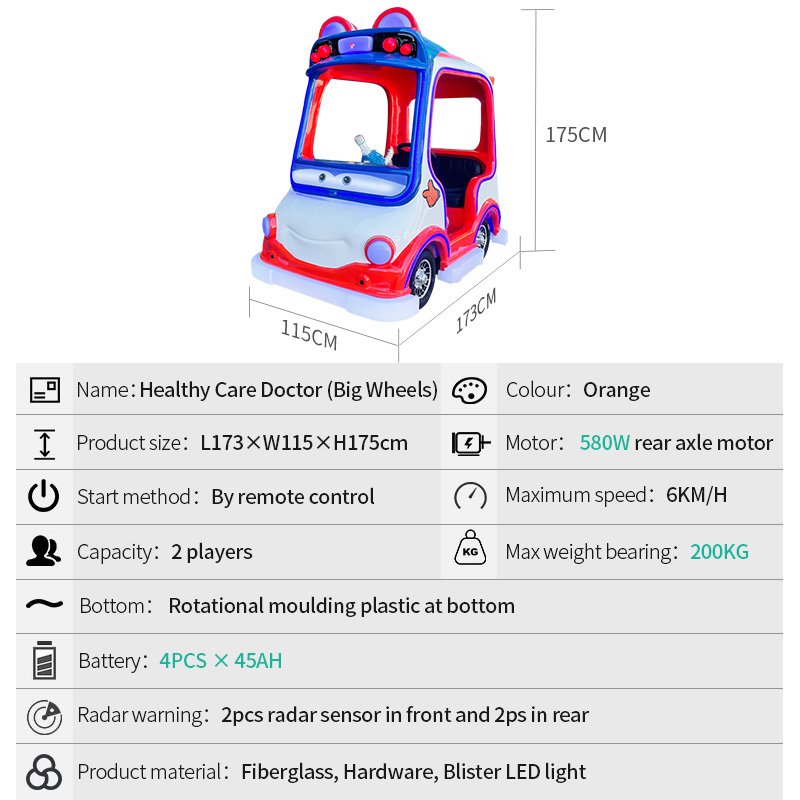 Amusement Park Rides 48v Electric Driving Car Electric Children's Entertainment Big Wheel Car