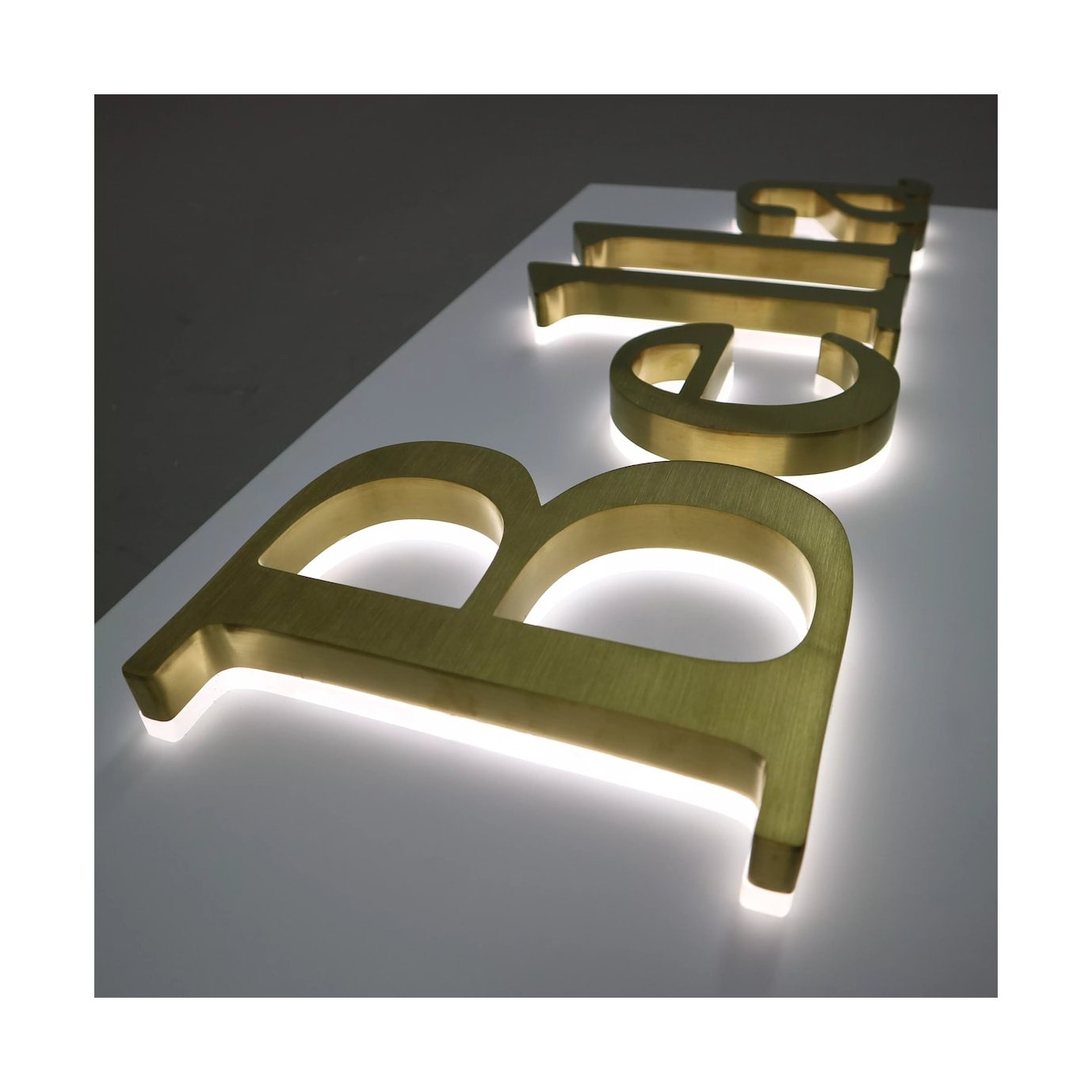 Custom Apartment Acrylic and Aluminum House Number Sign 3D Metal Backlit Lighted Letters