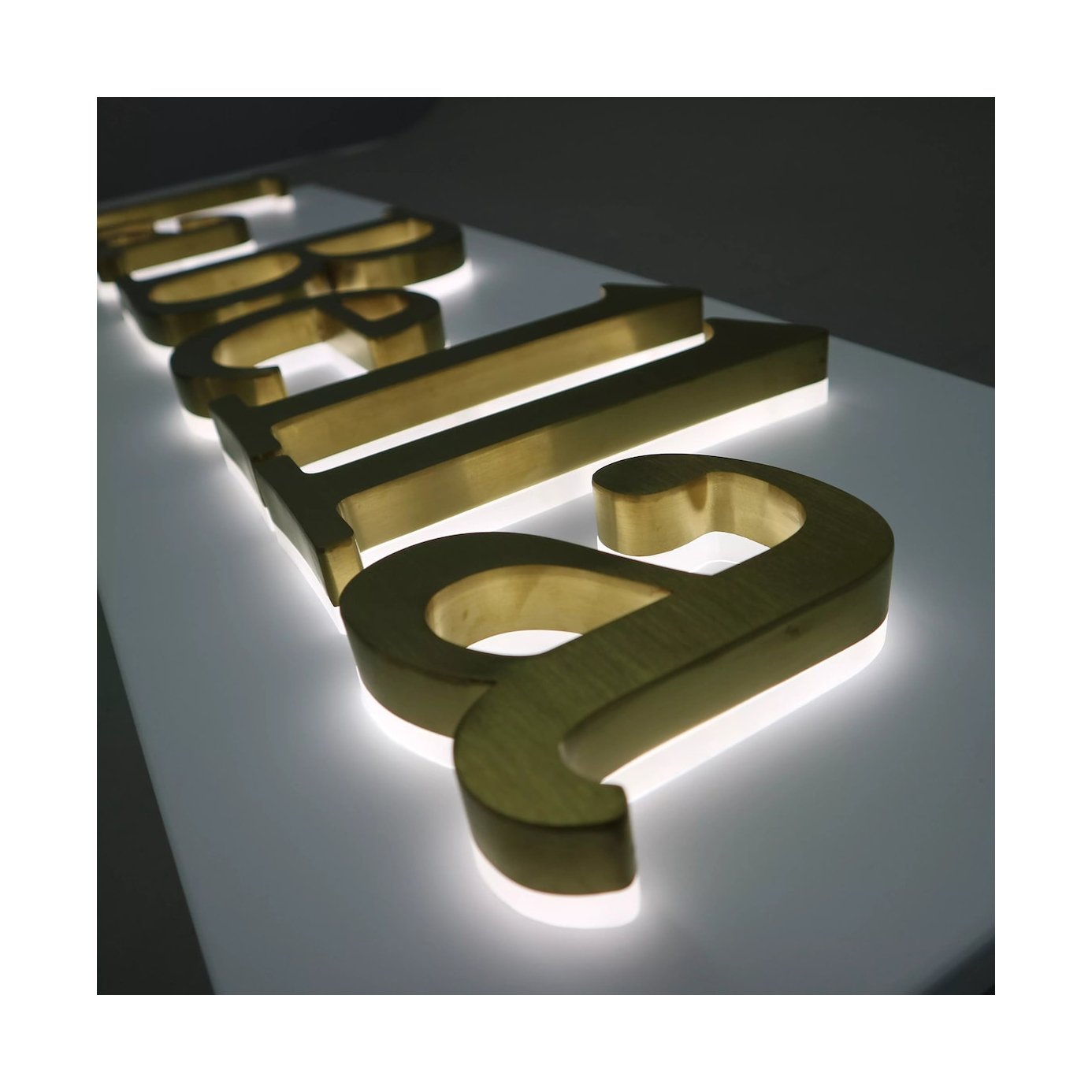 Custom Apartment Acrylic and Aluminum House Number Sign 3D Metal Backlit Lighted Letters
