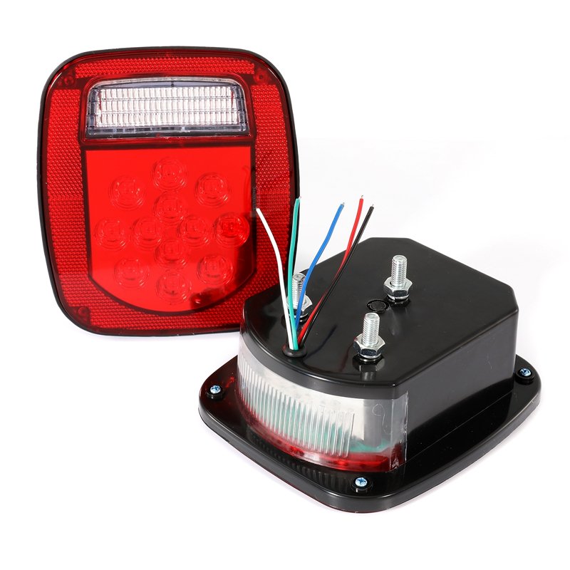 39 LEDs Red+White Double Colors Tail Light Brake Reverse Turn Signal Light for Jeep Wrangler TJ CJ 76-06