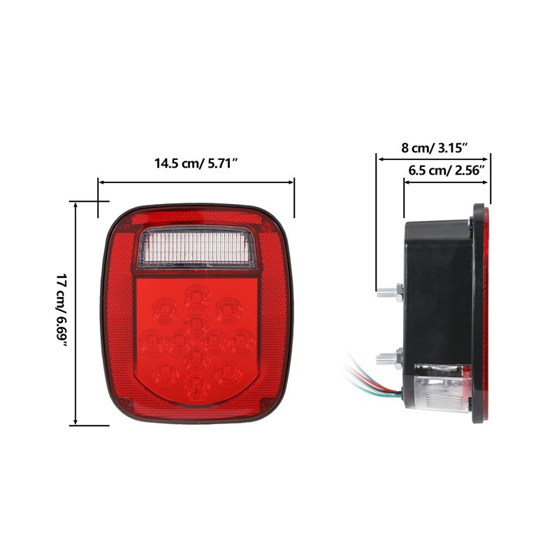 39 LEDs Red+White Double Colors Tail Light Brake Reverse Turn Signal Light for Jeep Wrangler TJ CJ 76-06