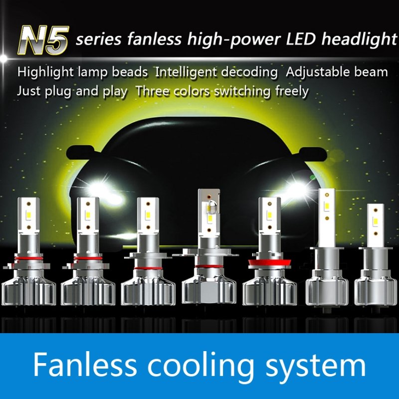 Tri-Colors Adjust Freely LED Headlight Bulb 6500K 4300K 3200K Auto Car Light with External Driver