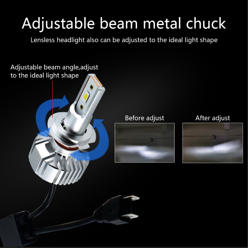 Tri-Colors Adjust Freely LED Headlight Bulb 6500K 4300K 3200K Auto Car Light with External Driver