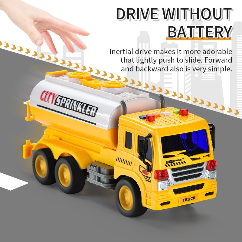 Simulation 6 Wheels Battery Operated Construction Vehicle Light Music Friction Inertia Engineering Model Dump Truck Toy