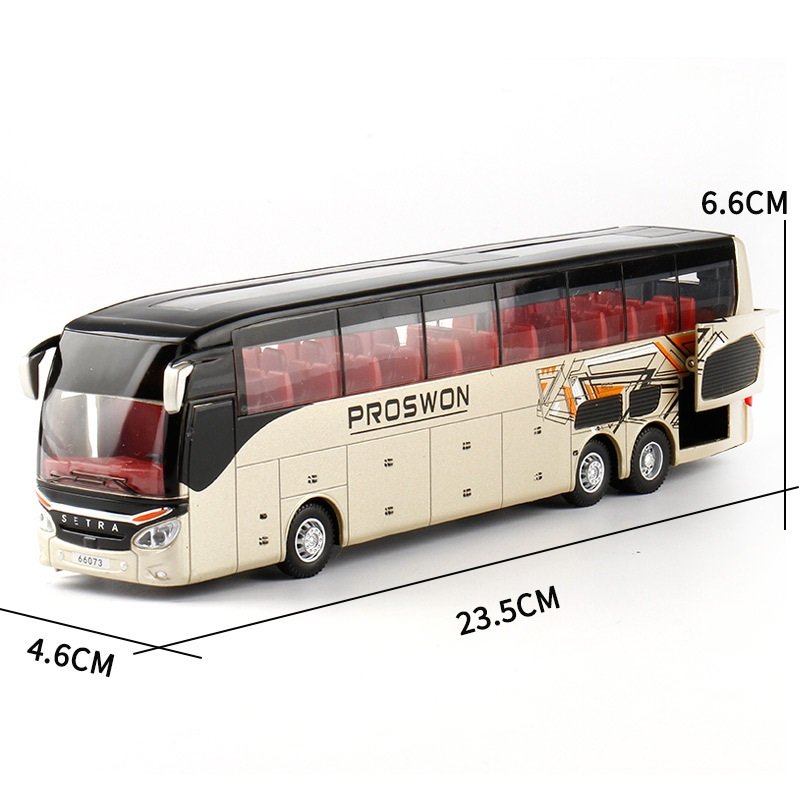BSL 1:32 Bus Car Alloy Sound Light Functions Pullback Bus Model Diecast Chidren Scale Model