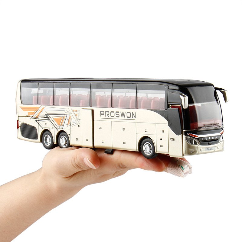 BSL 1:32 Bus Car Alloy Sound Light Functions Pullback Bus Model Diecast Chidren Scale Model