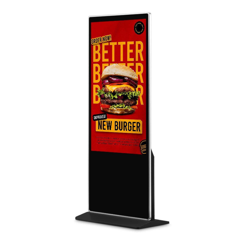 Hot-selling Vertical Electronic Advertising Machine Video Wall Panel Indoor Acrylic Display Organizer with Led Light Base