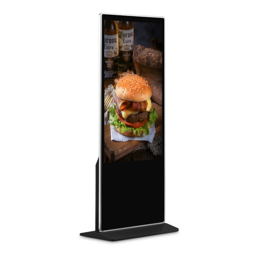Hot-selling Vertical Electronic Advertising Machine Video Wall Panel Indoor Acrylic Display Organizer with Led Light Base