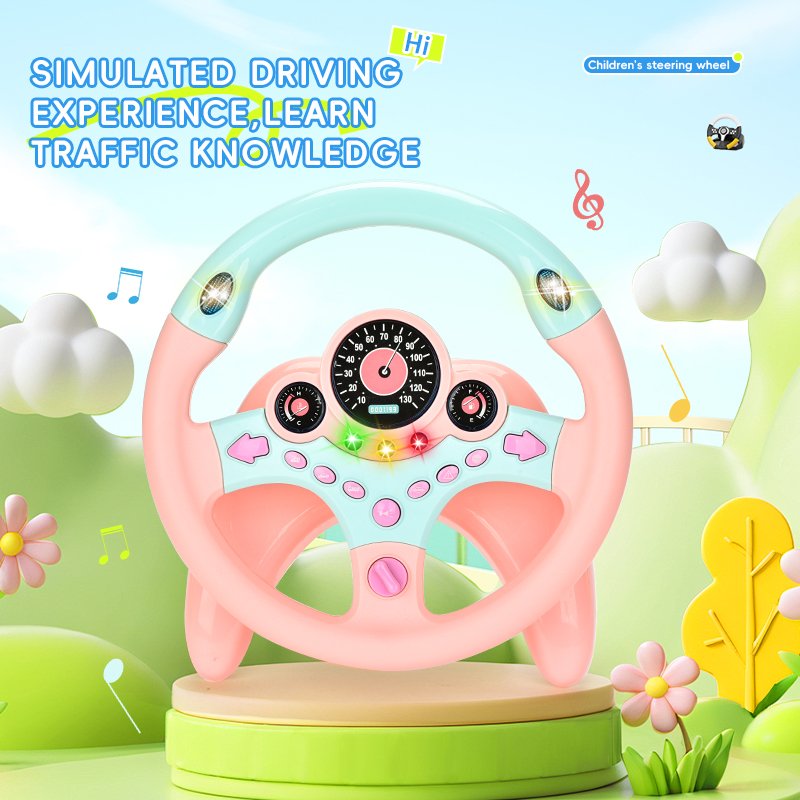 Zhorya Educational Games Simulation Driving With Light Music Steering Wheel Toy for Kids