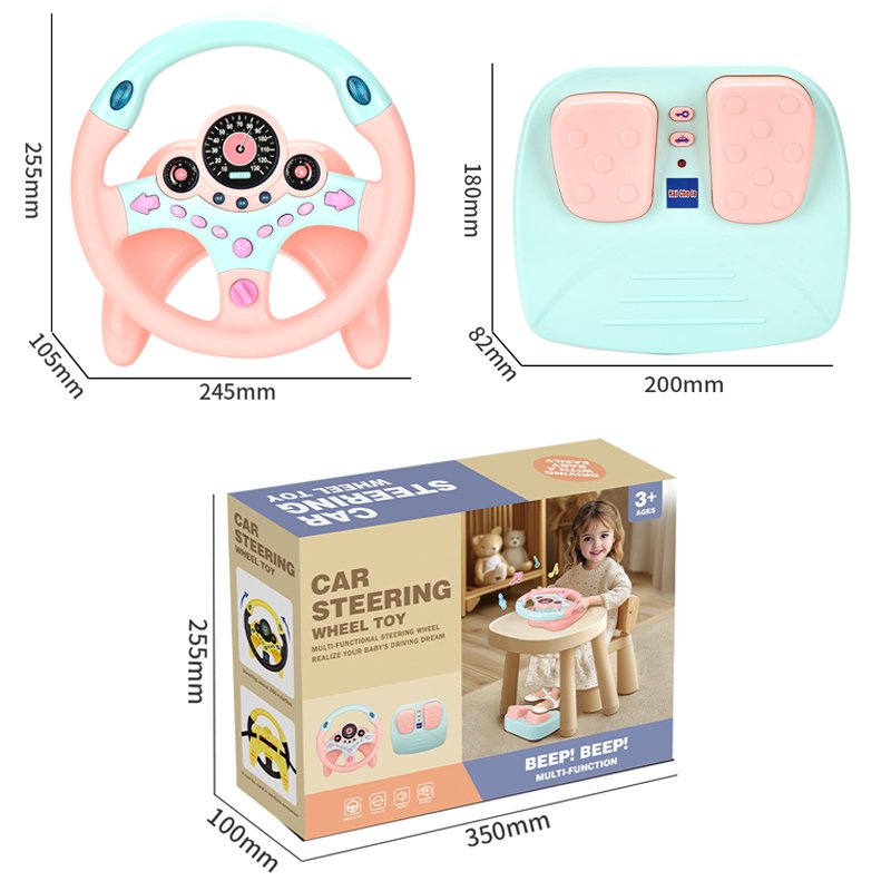 Zhorya Educational Games Simulation Driving With Light Music Steering Wheel Toy for Kids