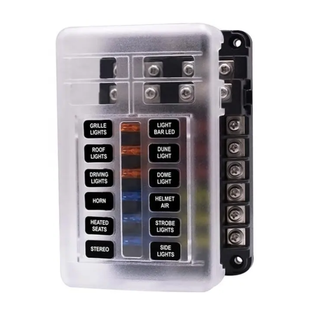 12 Way Auto Blade Fuse Holder Automotive PCB Fuse Block Kit LED Automotive Fuse Box 12V for Car Vehicle Truck Marine Boat