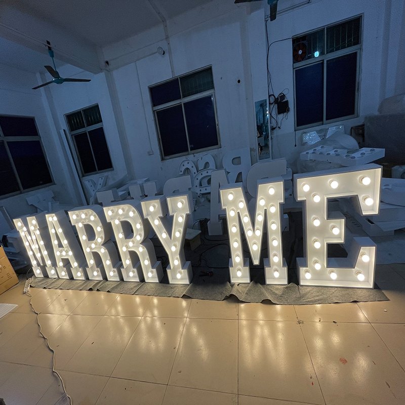 Romantic Marquee Letters Love Led Bulb Wedding Marry Me Illuminated Letters Signboard 3 Feet Marquee Letter