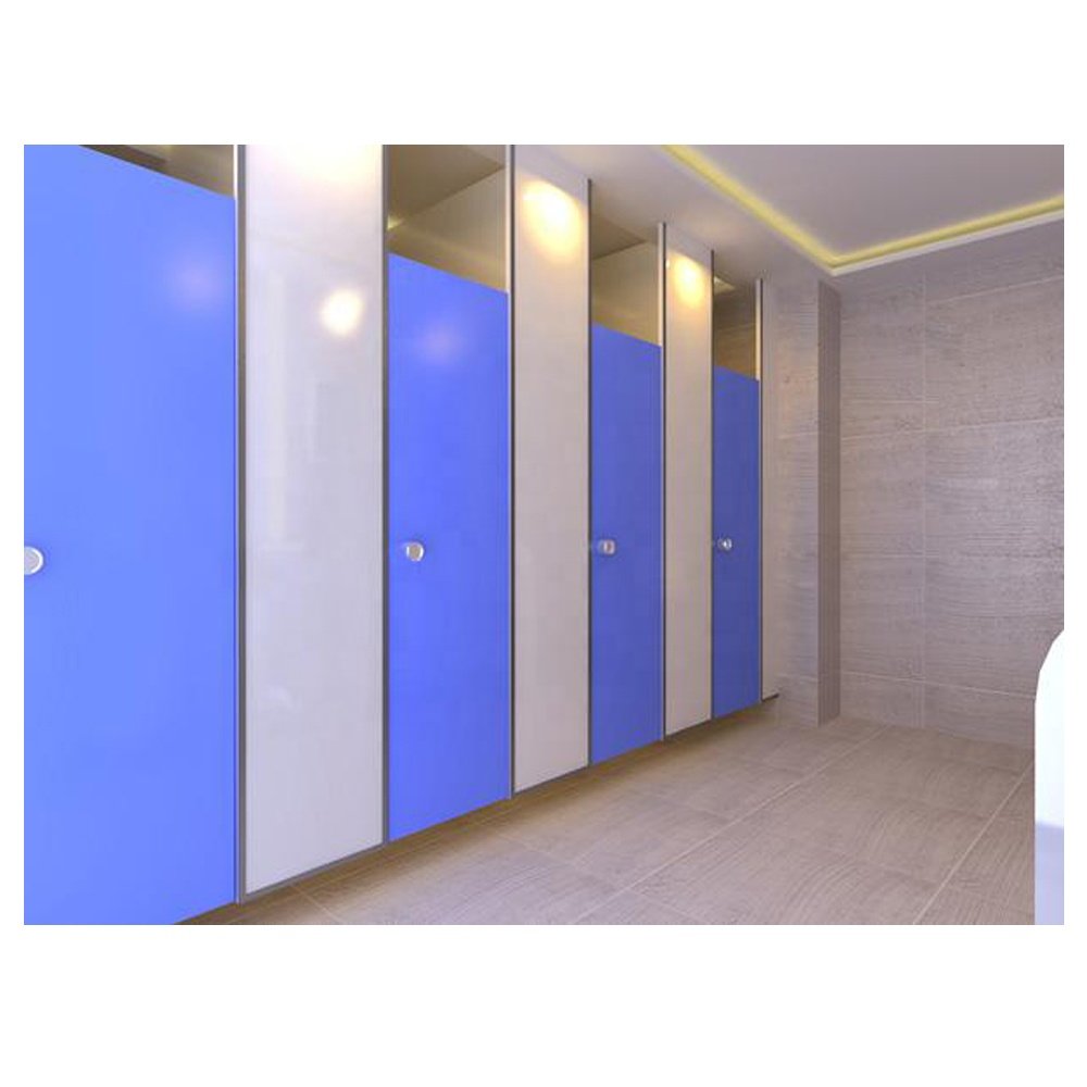 12mm Toilet Partition Shower Cubicle Hpl Compact Board Panel with Stainless Steel Accessories