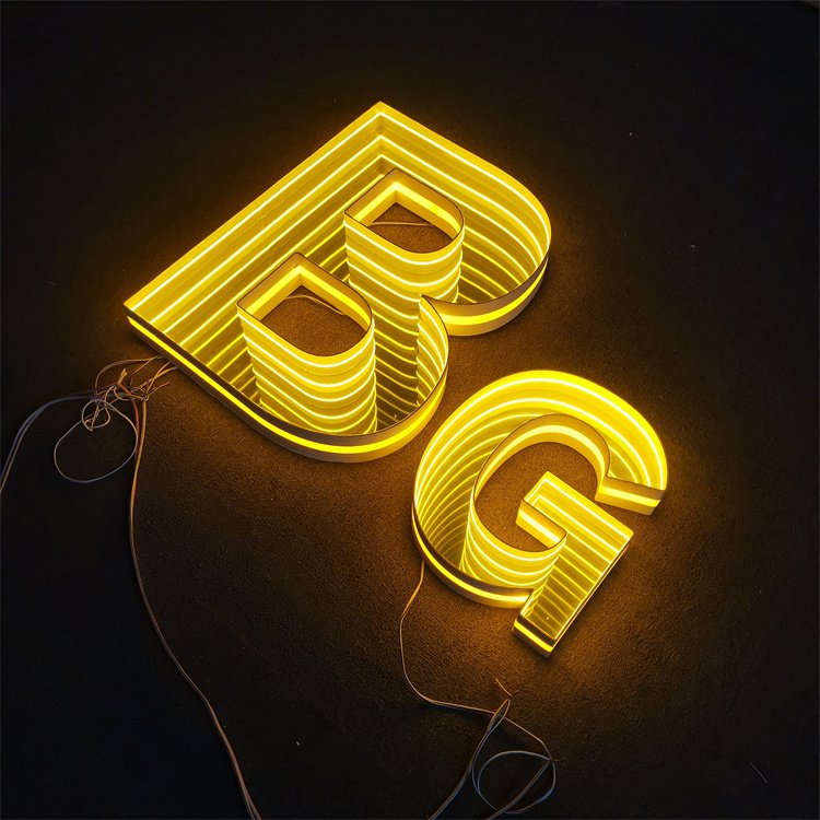 Customized Multi Layer Infinity LED Sign n Mirror Acrylic Abyss Mirror Mini Letters Infinite LED Letter Sign