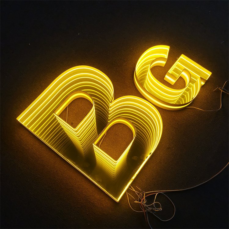 Customized Multi Layer Infinity LED Sign n Mirror Acrylic Abyss Mirror Mini Letters Infinite LED Letter Sign