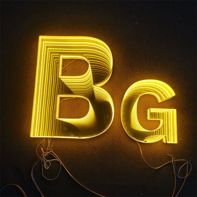 Customized Multi Layer Infinity LED Sign n Mirror Acrylic Abyss Mirror Mini Letters Infinite LED Letter Sign
