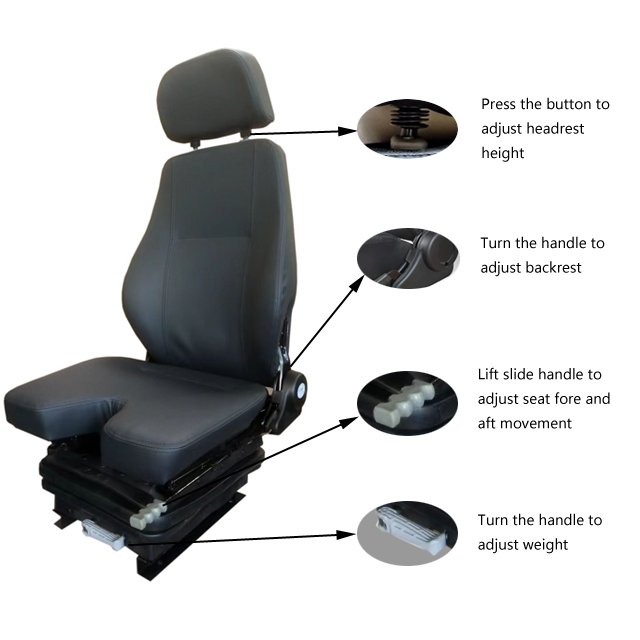 V Shape Grammer Suspension Trolley Bus Unloader Seat