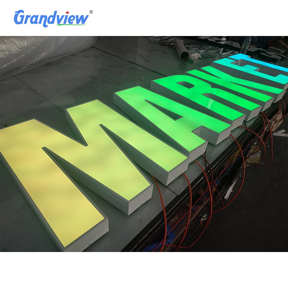 Customized Letter Signage 3D LED Lighting Store Signage Outdoor RGB Full-color LED Color Changing Letter Advertising RGB Signage