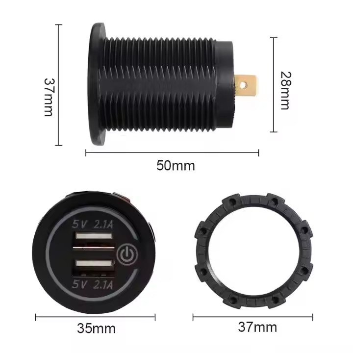 Auto RV 5V 4.2A Boats Truck Bus Modification Accessories USB Car Charger Socket Charger for Smartphone