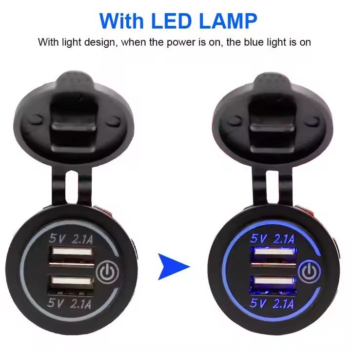 Auto RV 5V 4.2A Boats Truck Bus Modification Accessories USB Car Charger Socket Charger for Smartphone