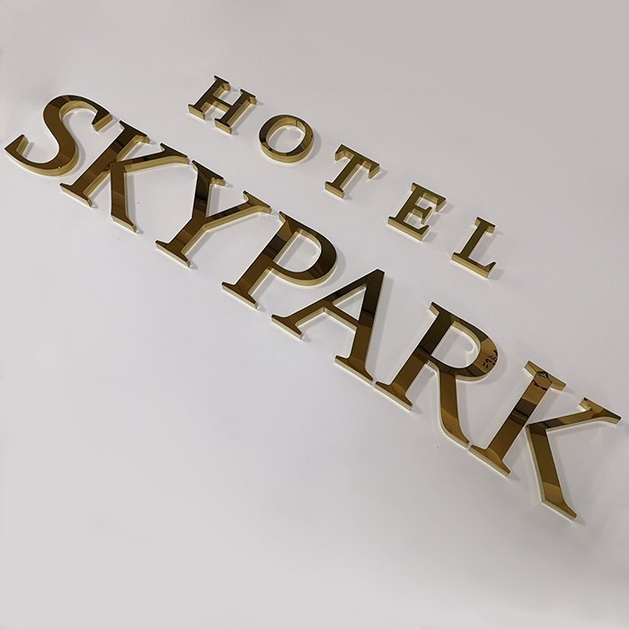 Custom Outdoor Low Price 3D Gold Color Metal Channel Letters Sign for Hotel
