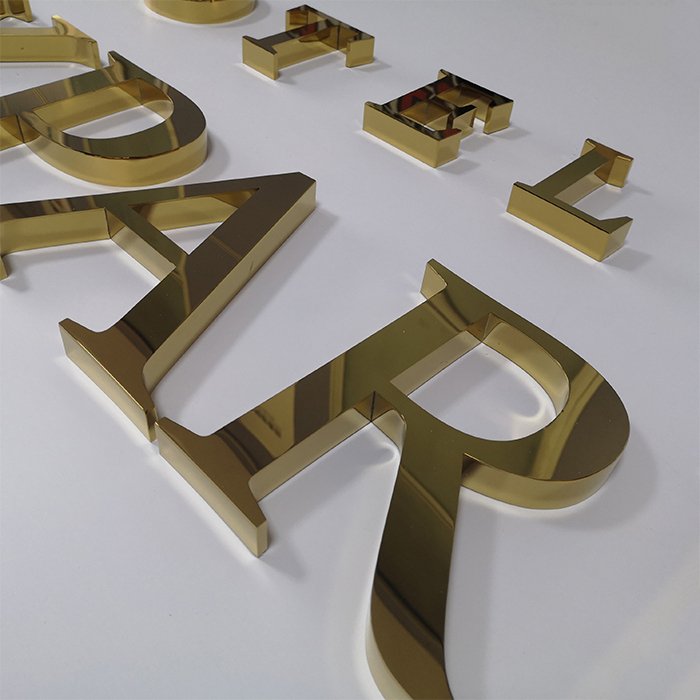 Custom Outdoor Low Price 3D Gold Color Metal Channel Letters Sign for Hotel