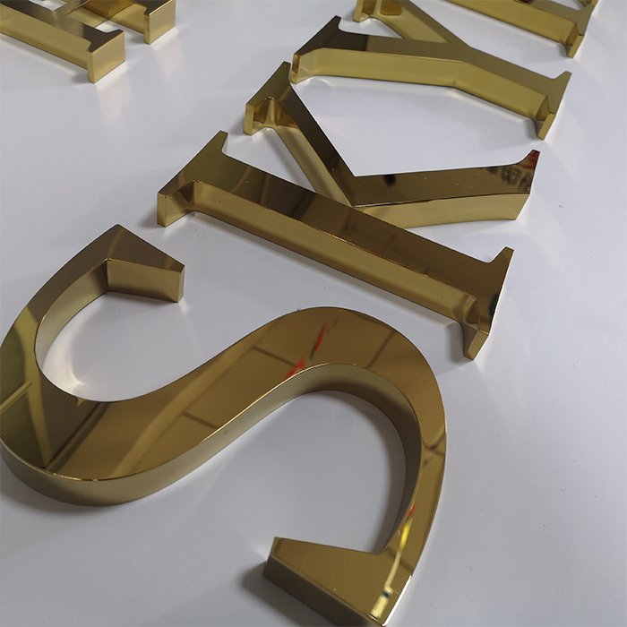 Custom Outdoor Low Price 3D Gold Color Metal Channel Letters Sign for Hotel